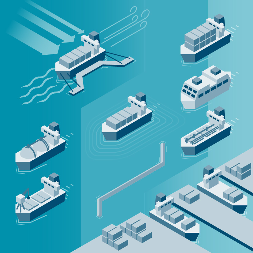 infographic scheepvaart dynamic mooring analysis DMA illustratie